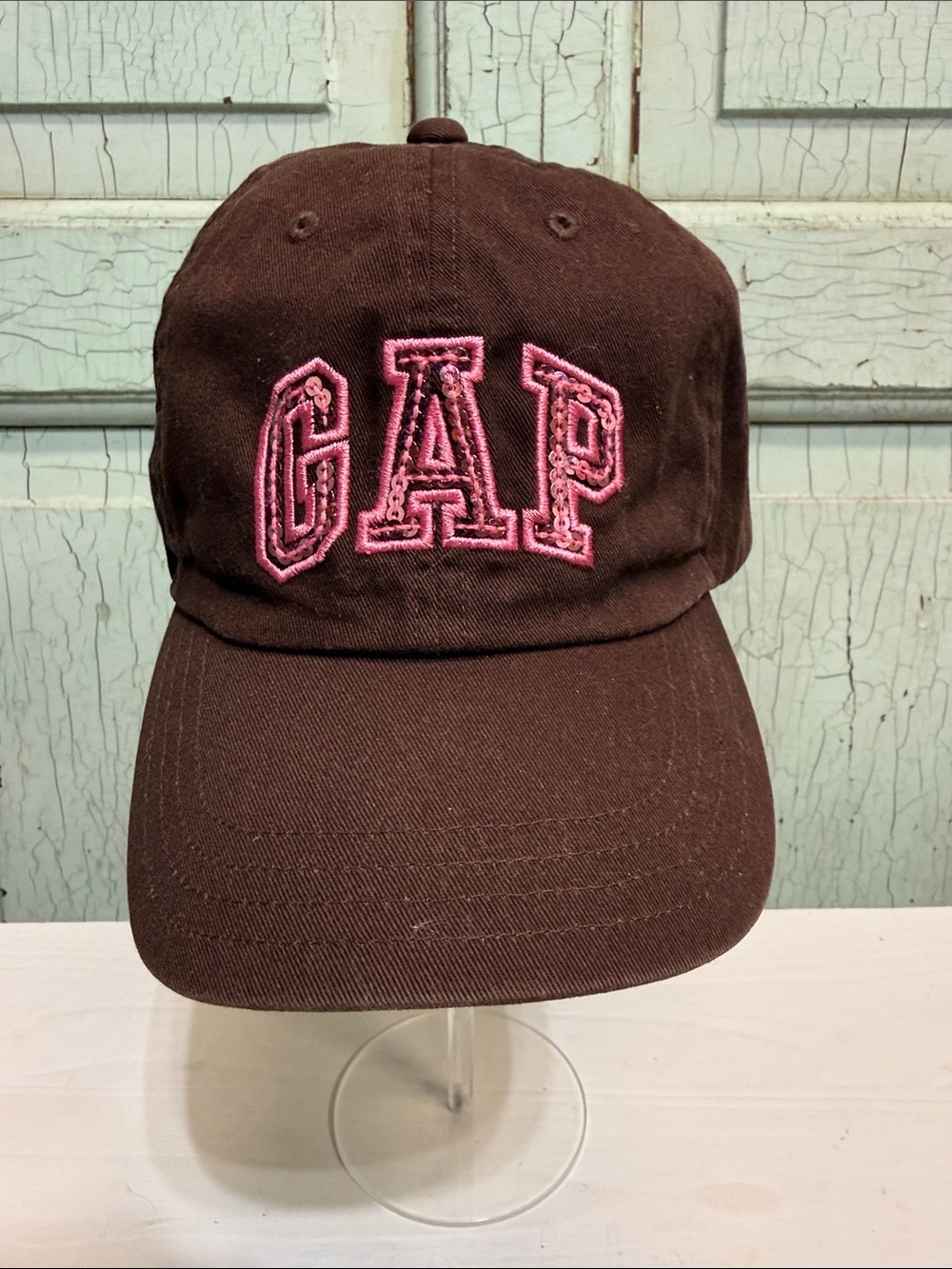 GAP Kids Brown Cap with Pink Embroidered Logo
